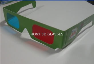 Vetri rossi e ciano dell'anaglifo 3D con la struttura della carta da stampa di Customied