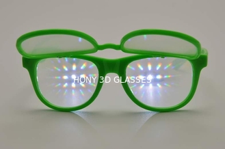 Occhiali fuochi d'artificio 3d popolare diffrazione arcobaleno in plastica con 2 set di lense