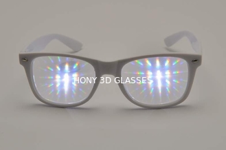 Ultimi vetri di plastica di diffrazione, vetri dei fuochi d'artificio di occhiali di rave di stile della viandante dell'arcobaleno di effetto EDM del prisma 3D
