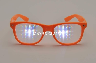Ultimi vetri di plastica di diffrazione, vetri dei fuochi d'artificio di occhiali di rave di stile della viandante dell'arcobaleno di effetto EDM del prisma 3D