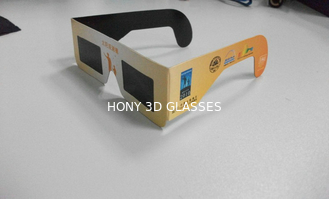 Occhiali d'esame eliminabili di vetro di eclissi solare con la struttura di carta
