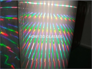 PET gli obiettivi di plastica di vetro dei fuochi d'artificio dell'arcobaleno 3d della struttura del laser con stampa su misura