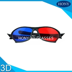 Le lenti blu rosse grandangolari di vetro di plastica dell'anaglifo 3D anneriscono la struttura
