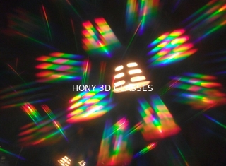 Vetri dei fuochi d'artificio dell'arcobaleno 3d, vetri di plastica di Diffration della struttura